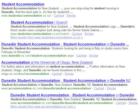 Google Standard Search Results